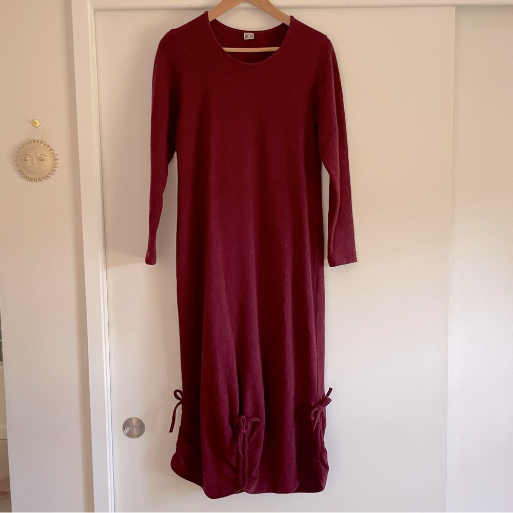 Exquisite‎ LILITH Wool Dress, Long with Bow Detailing